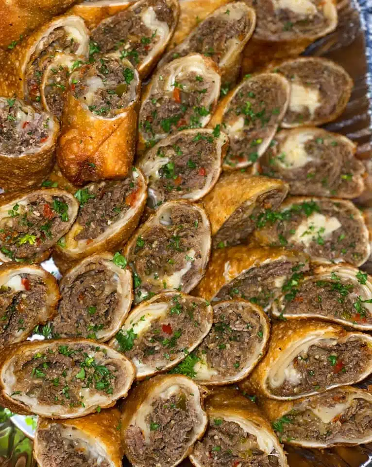 Cheesesteak Egg Rolls￼￼