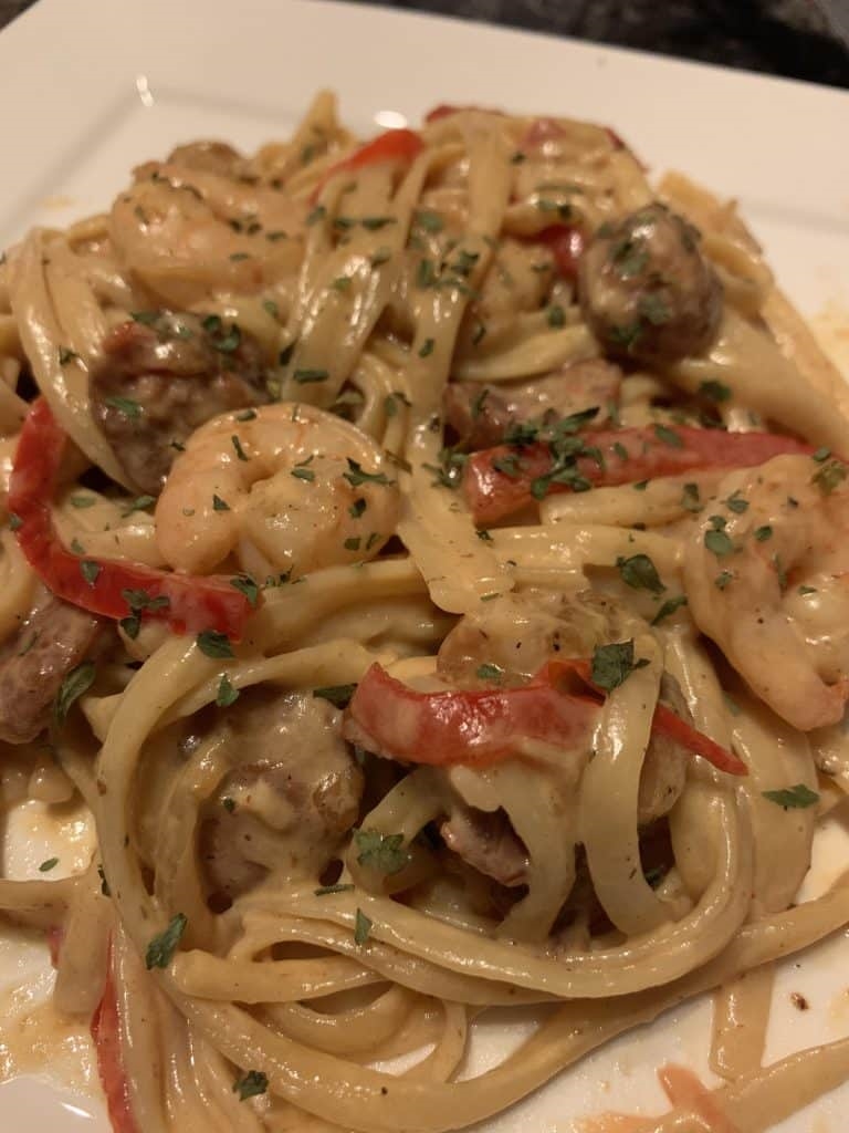 Creamy Cajun Shrimp Pasta with Sausage
