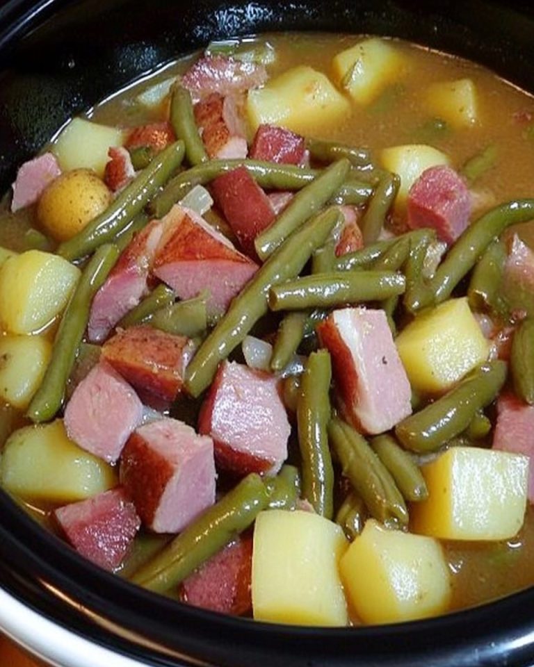 Crockpot Ham, Green Beans and Potatoes