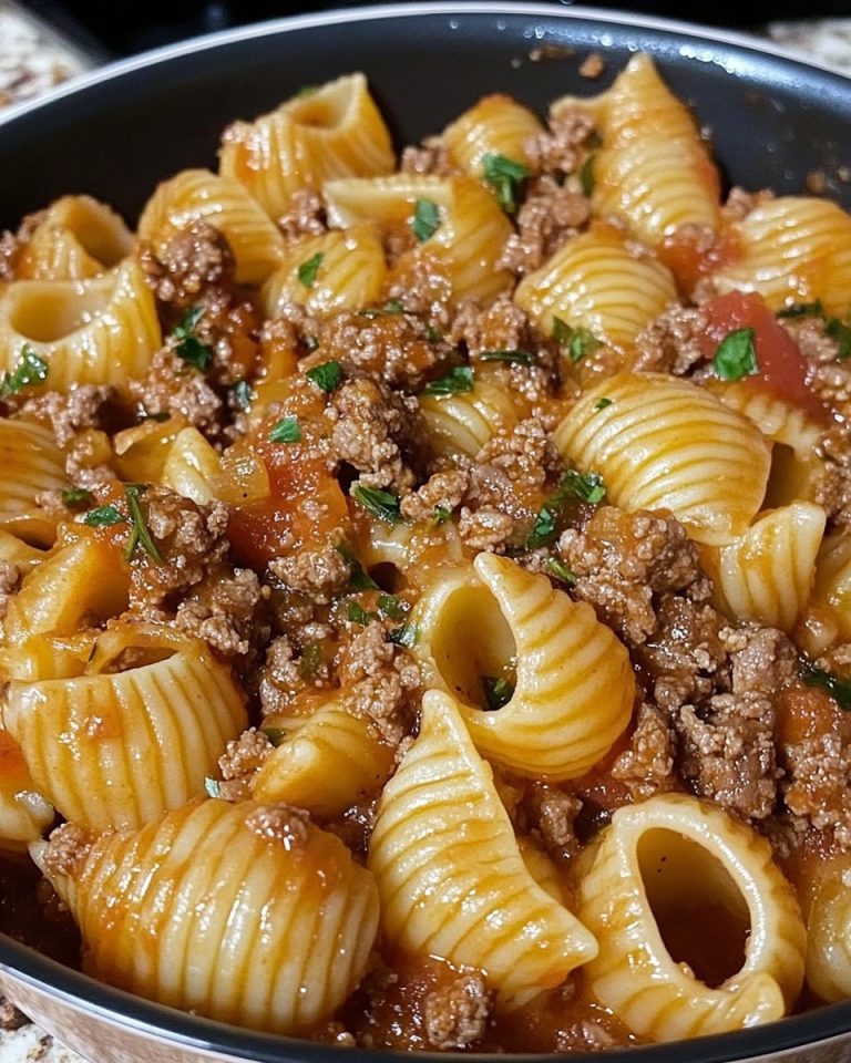 PASTA SHELLS WITH GROUND BEEF