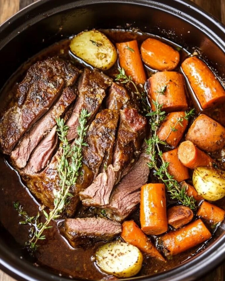 Most amazing and super easy pot roast in a slow cooker