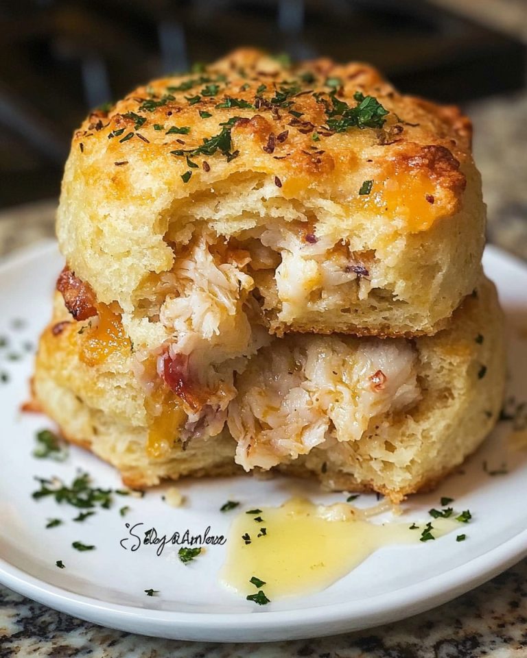 Crab Stuffed Cheddar Bay Biscuits with Lemon Butter