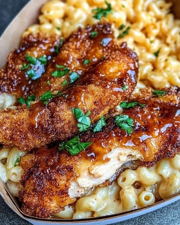HONEY GLAZE SWEET & SPICY FRIED CHICKEN AND BUTTERMILK MAC & CHEESE