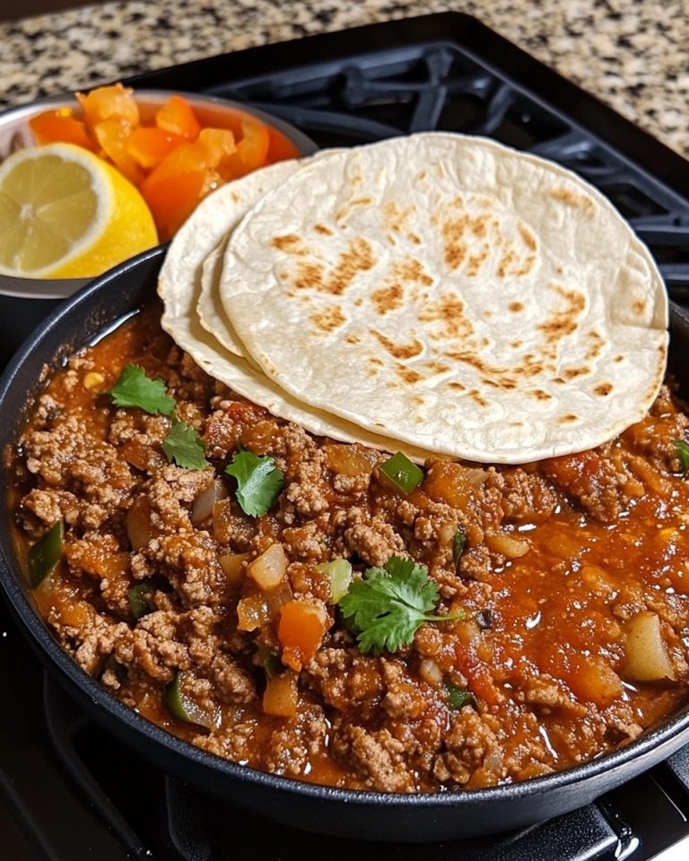 Homemade Picadillo with Flour tortillas