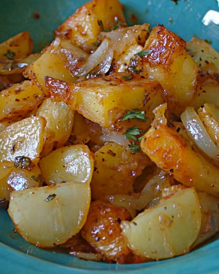 OVEN FRIED POTATOES & ONIONS