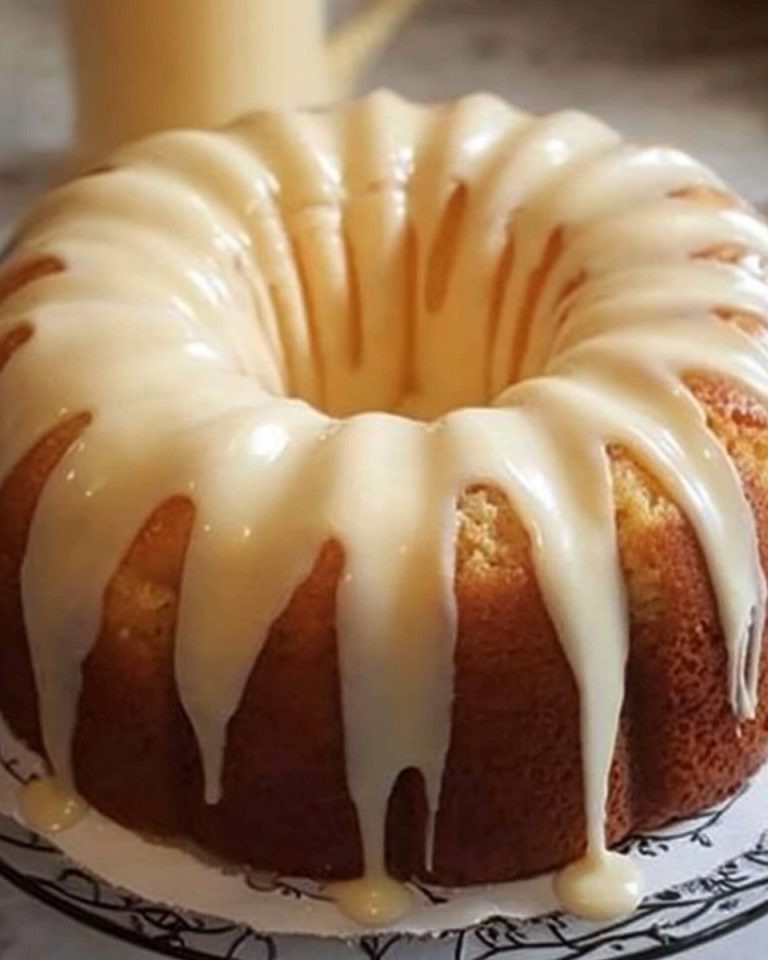 VANILLA BUTTERMILK POUND CAKE WITH CREAM CHEESE GLAZE