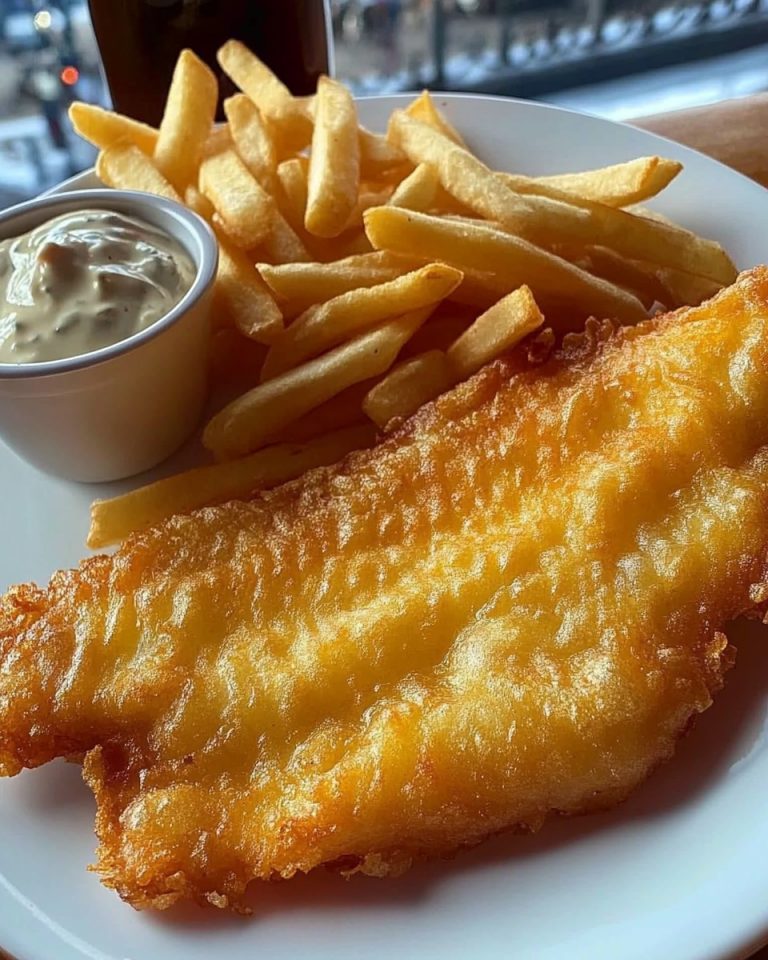 GOLDEN ALE-BATTERED FISH AND CRISPY CHIPS
