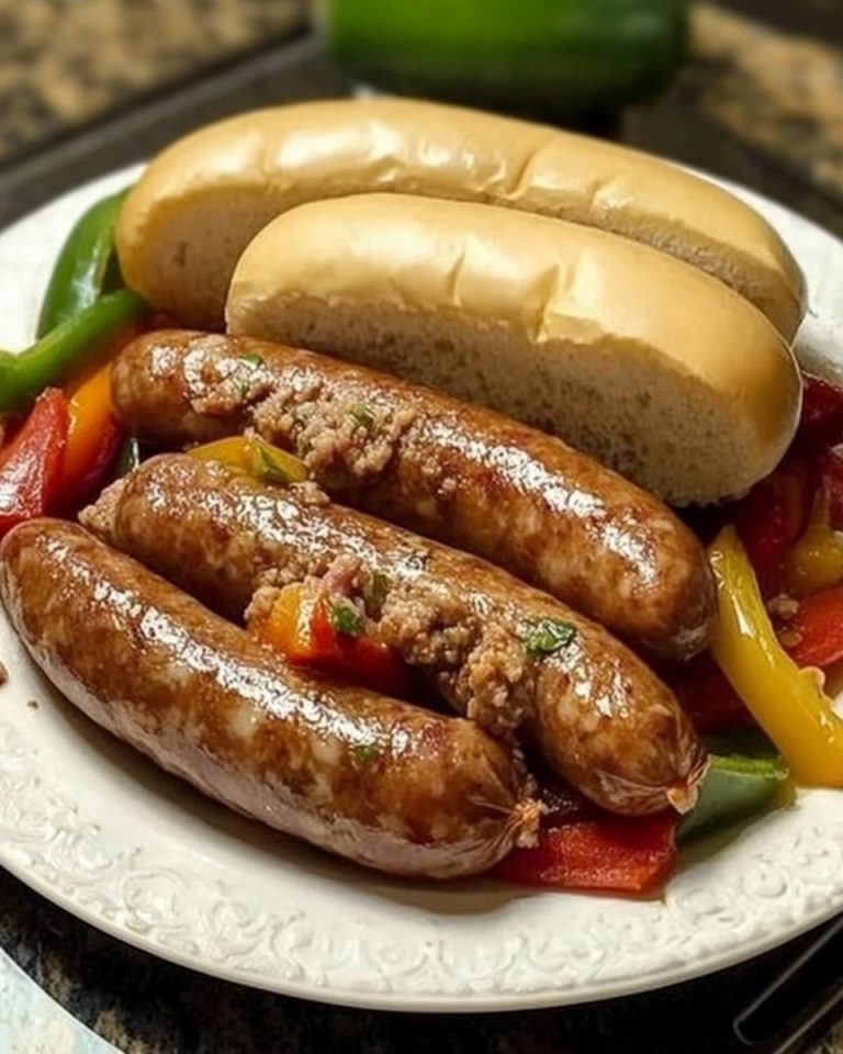 SAUSAGE WITH PEPPERS AND ONIONS