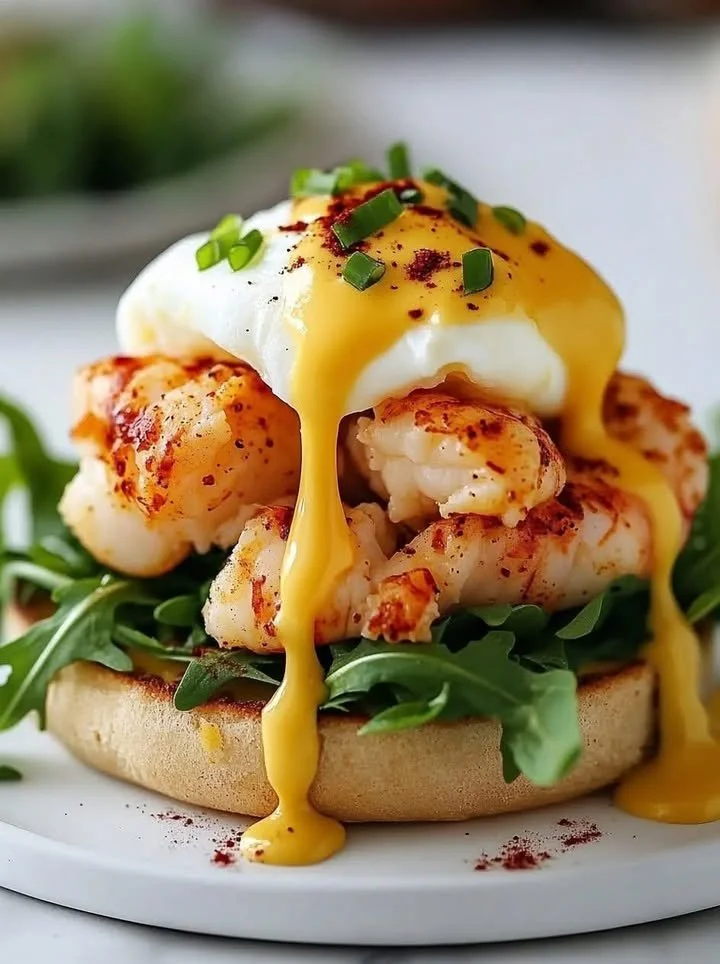 Bay Lobster Eggs Benedict with Cajun Hollandaise