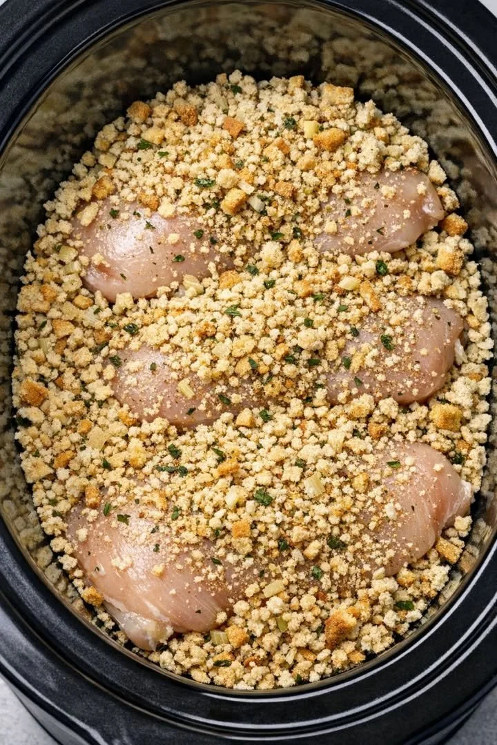 Crockpot Chicken with Stuffing
