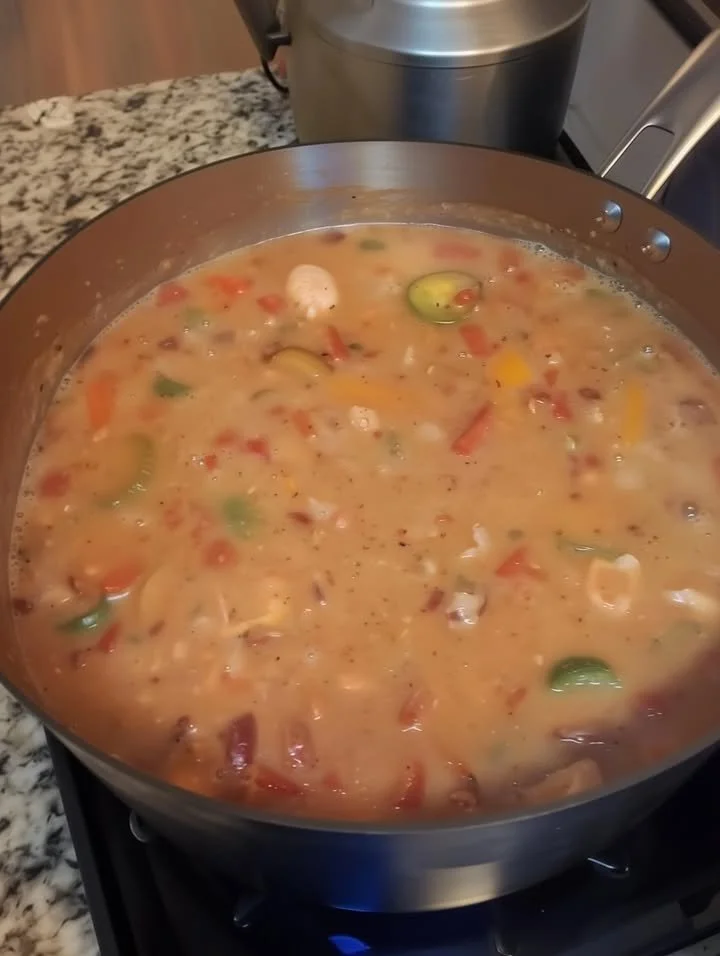 A steaming bowl of delicious charro beans with colorful toppings
