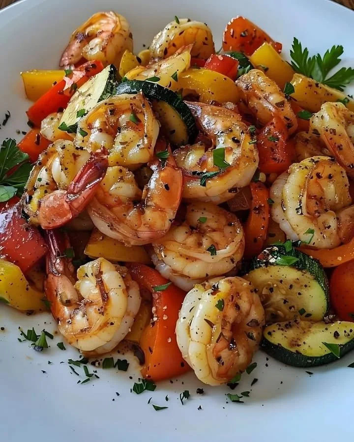 Lemon Herb Shrimp and Veggie Skillet