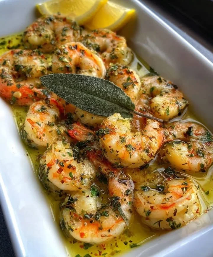 Lemon Herb Shrimp in Garlic Butter Oil