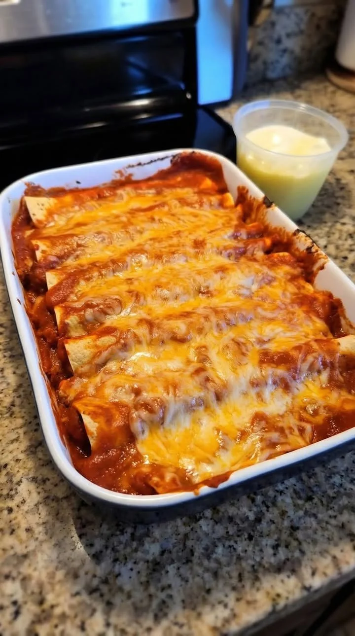 Red Chicken Enchiladas