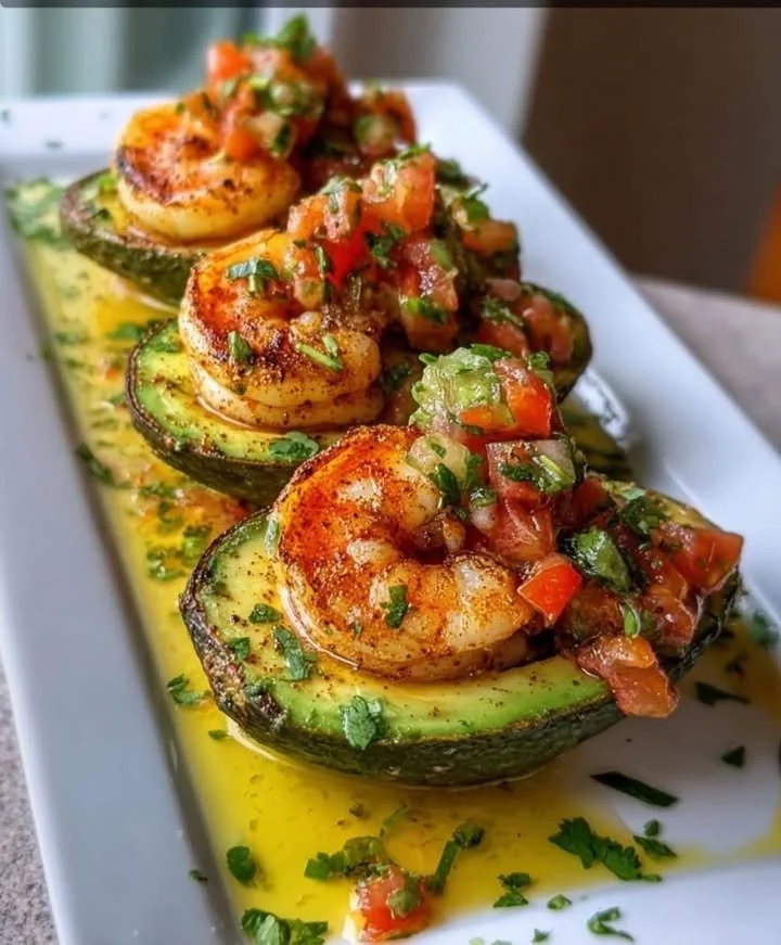 Seared Shrimp Stuffed Avocados