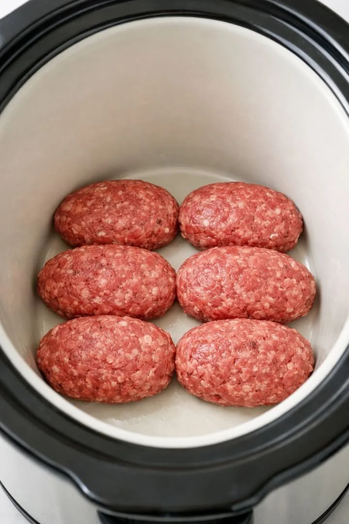 Delicious slow cooker patties ready to be served