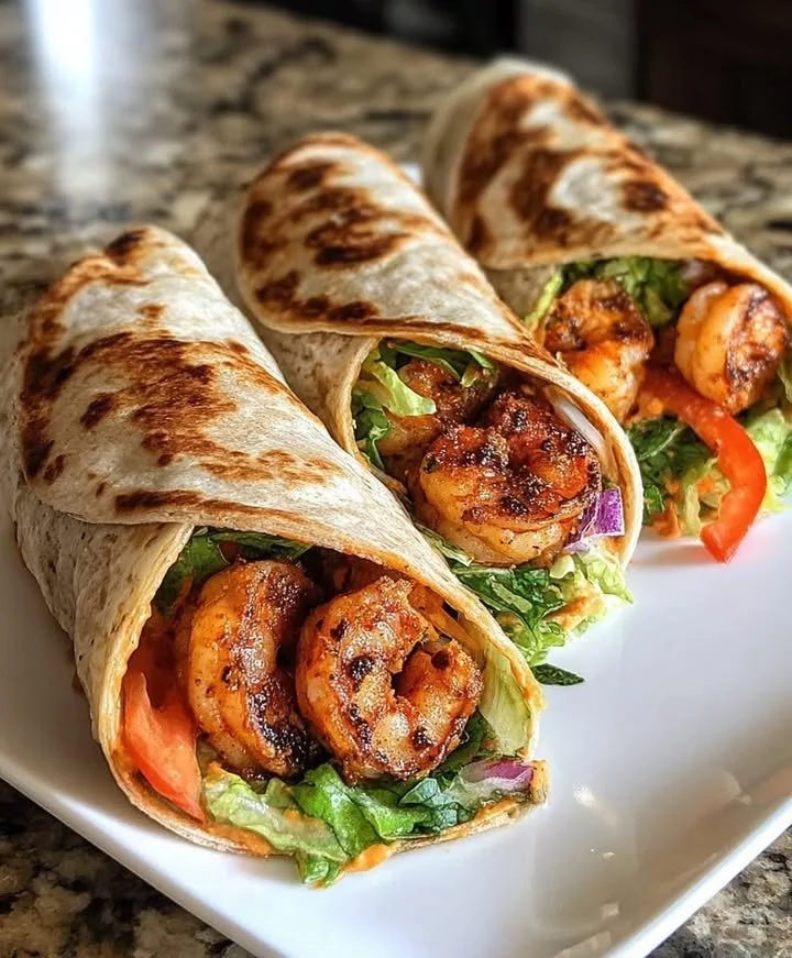 Spicy Shrimp Wraps with Chipotle Sauce